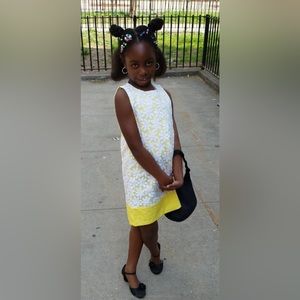 Yellow Gymboree dress size 10 with white embroidery flowers